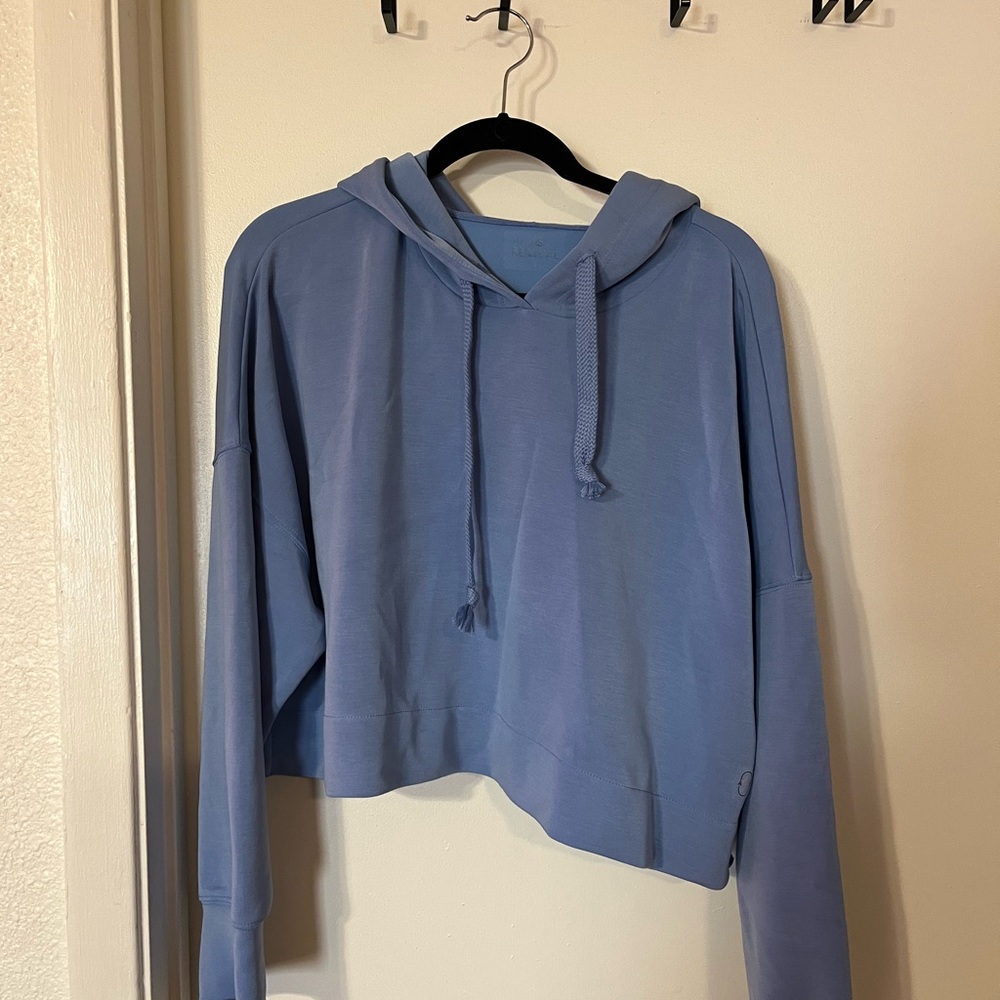 Blue Women's Crop Hoodie